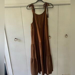 Rylee and Cru brown textured maxi dress